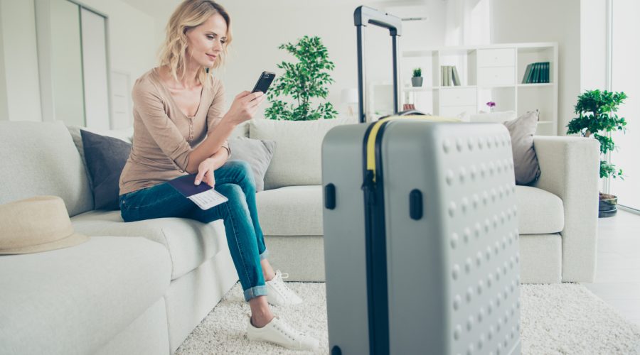 Full legs body size good-dressed nice-looking passenger lady wit