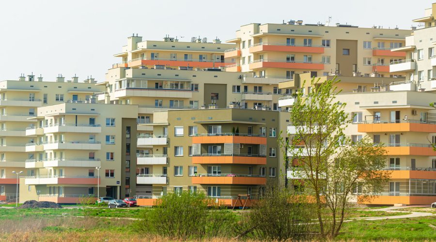 Modern residential district in the suburbs.